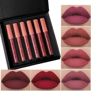 6colors Lip Gloss Set,Waterproof Lasting Lip gloss Liquid Lipstick Vegan.